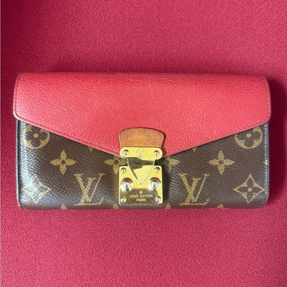Louis Vuitton Handbags - Louis Vuitton Authenticated Pallas Monogram and Red Wallet